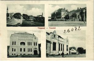 Tasnád, látkép, Községháza és állami iskola, Takarékpénztár, Kaszinó / general view, town hall, school, savings bank, casino (Rb)