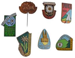 1962-1974. 7xklf természetjáró / turista témájú, főleg zománcozott jelvények T:1-2