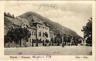 1928 Barcarozsnyó, Rozsnyó, Rosenau, Rasnov; Piata / Platz / tér. Hermann Pfaff kiadása / square