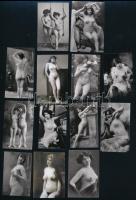 cca 1945 előtt, különböző időpontokban készült, szolidan erotikus felvételek, 13 db kisméretű nézőkép Fekete György budapesti fényképész hagyatékából és gyűjteményéből, 7,2x4,6 cm és 6,3x4 cm között