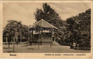 Buziásfürdő, Baile Buzias; Pavilion de muzica / Musikpavillon / Zenepavilon. Klauber bazár kiadása / music pavilion, spa (Rb)