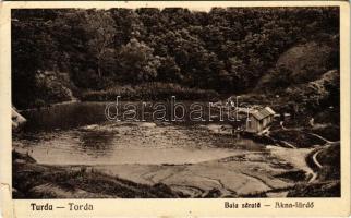 Torda, Turda; Baia sarata / Akna-fürdő. Füssy J. kiadása / spa, bathers (EB)