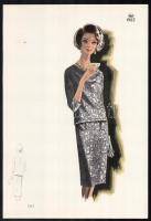 1965 3 db vintage divatkép, ofszet nyomat, papír, 34x24 cm