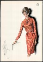 1965 3 db vintage divatkép, ofszet nyomat, papír, 34x24 cm