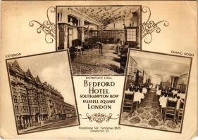 1938 London, Bedford Hotel, exterior, entrance hall, dining room, Southampton Row, Russel Square, interior. Art Nouveau (EK)