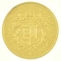 DN "Ferenc József első magyar típusú aranydukátjának utánverete" kétoldalas Au-Ag emlékére...