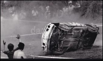 cca 1987 Autocross versenypálya, Menesdorfer Lajos (1941-2005) budapesti fotóművész hagyatékából, 4 ...