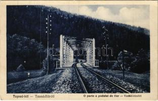 1933 Tusnádfürdő, Baile Tusnad; O parte a podului de fier / Vasúti híd. Andrásofszky bazár kiadása / railway bridge (EK)