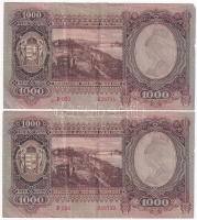 1943. 1000P (2x) sorszámkövetők "F 090 039701 - F 090 039702" T:III Adamo P21