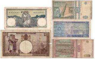 Románia 1941. 2000L + 1945. 5000L + 1946. 100.000L + 1966. 100L + 1992. 500L + 1993. 1000L + 1998-19...