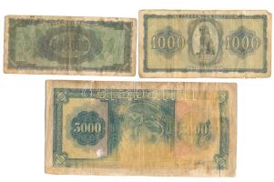 Görögország 1932. 5000Dr + 1942. 1000Dr + 1944. 500.000Dr T:III-
Greece 1932. 5000 Drachmai + 1942....