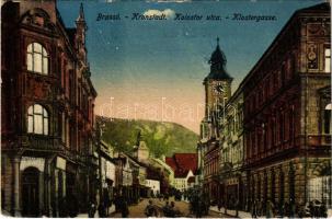 Brassó, Kronstadt, Brasov; Kolostor utca. Grünfeld Vilmos kiadása / Klostergasse / street view (r)