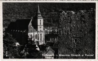 Brassó, Kronstadt, Brasov; Biserica Neagra si Turnul Negru / Fekete templom és bástya / church, tower. Jamboree Brasov 1936
