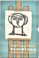 Barcsay Jenő kiállítása. Plakát 1958. s: Balogh L. Hajtva beszakadásokkal 80x60 cm