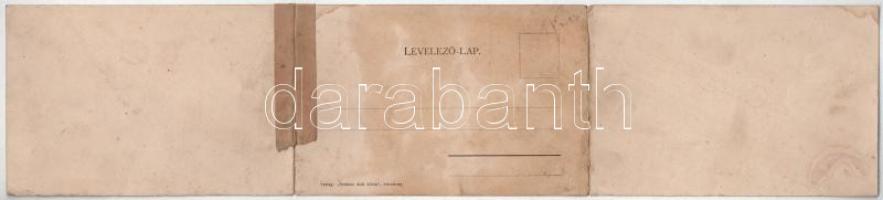 Pozsony, Pressburg, Bratislava; Bediene dich allein 3-részes kinyitható panorámalap / 3-tiled foldin...