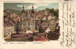 Karlovy Vary Catholic church litho (Rb)