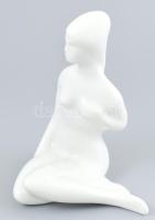 Akt. Jelzett fehér mázas porcelán, Hibátlan 17 cm