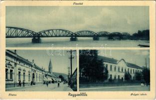 1943 Nagyszőlős, Nagyszőllős, Vynohradiv (Vinohragyiv), Sevljus, Sevlus; Tisza híd, Polgári iskola, Fő utca / bridge, school, main street