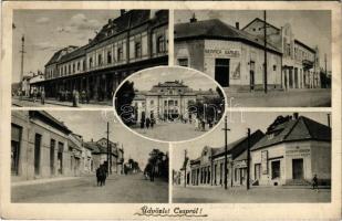 1941 Csap, Cop, Chop; vasútállomás, Kazinczy Sándor, Sermer Sámuel üzlete / railway station, shops (EB)