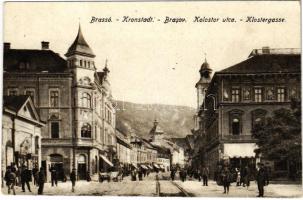 1920 Brassó, Kronstadt, Brasov; Kolostor utca, üzletek / Klostergasse / street view, shops (Rb)