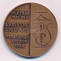 1988. Sopron - Osztrák-magyar Anaesthesiologus Találkozó kétoldalas bronz emlékérem (42,5mm) T:1