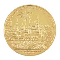 DN "Magyar Aranyóriások - I. Lipót 10 Dukát 1686" aranyozott Cu utánveret tanúsítvánnyal T...