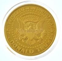 Amerikai Egyesült Államok 2020. Donald Trump kétoldalas, aranyozott fém emlékérem (40mm) T:1 (eredetileg PP) fo. USA 2020. Donald Trump two-sided, gilt metal medallion (40mm) C:UNC (originally PP) ujjlenyomatos