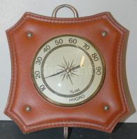 Német gyártmányú három részből álló mérőrendszer hygro (páratartalom) tagja, akasztóval és bőrrel bevont foglalattal, működőképes állapotban