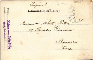 1906 Arad, Andrássy tér, Központi szálloda és kávéház, Lengyel Lőrinc bútorgyára / street view, hote...