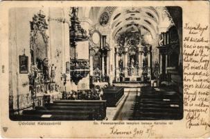 1904 Kolozsvár, Cluj; Karolina tér, Szent Ferenc-rendiek temploma, belső / church, interior (Rb)