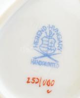 Herendi Viktória mintás porcelán só és bors tartó. Kézzel festett, jelzett, sérült 14 cm