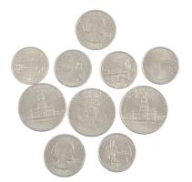 Amerikai Egyesült Államok 1976-1997. 1/4$-1$ (10xklf) közte forgalmi emlékpénzek T:1-,2 USA 1976-1997. 1/4 Dollar - 1 Dollar (10xdiff) within circulating commemorative coins C:AU,XF