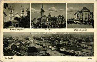 1943 Szabadka, Subotica; Barátok temploma, Városháza, Hitler tér / church, town hall, square (EK)