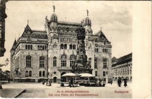 1908 Budapest I. Új Pénzügyminisztérium, Szentháromság szobor, piac (EK)