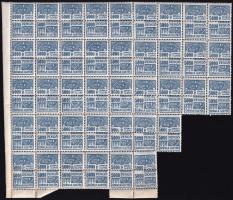 1946 5000P számlailleték bélyeg 40-es hajtott ívdarab (20.000)