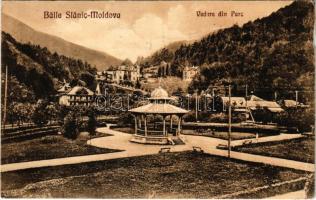 1928 Slanic Moldova, Szlanikfürdő; Vedere din Parc / park, spa (b)