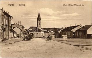 1926 Torda, Turda; Piata Mihai Viteazul / tér, templom. Füssy kiadása / square, church