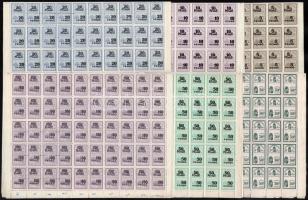 1945 Számlailleték bélyeg 5P-100P kat. 24-29 6 db 100-as teljes ív (900.000)