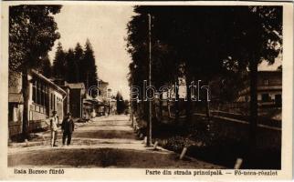 Borszék, Borsec; Parte din strada principala / Fő utca részlet / main street, spa (vágott / cut)