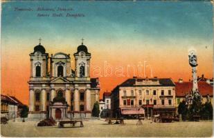 1919 Temesvár, Timisoara; Belváros, Dóm tér, piac / Innere Stadt, Domplatz / square, church, market (EK)