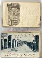 58 db 1900-1920 közötti olasz városképes lap gyűrűs albumban