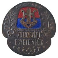 ~1940. Kolozsvári Egyetemi É.K. (Énekkar) zománcozott, ezüstözött bronz jelvény Morzsányi J. Budapest gyártói jelzéssel (33x33mm) T:1-