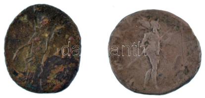 Római Birodalom / Róma / Hadrianus 117-138 Denár Ag (2,56g) + III-IV. századi bronz érme (1,68g) T:2...