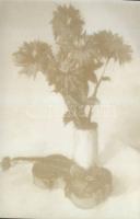 Jeckel Ferenc festőművész üdvözlő sorai saját grafikáján