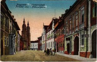 1921 Nagyszeben, Hermannstadt, Sibiu; Fleischer utca / Fleischergasse / street view (EK)