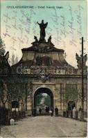 1915 Gyulafehérvár, Karlsburg, Alba Iulia; Felső Károly-kapu, katonák / castle gate, K.u.K. soldiers (fa)