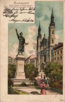 Budapest V. Petőfi szobor litho