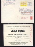 Varga Győző grafikus saját kézzel aláírt kiállítási meghívója Bozó Gyulának