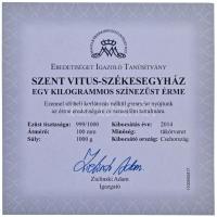 Csehország 2014. "Szent Vitus-székesegyház" Ag emlékérem eredeti dísztokban, tanúsítvánnya...