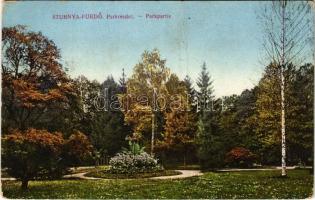 1919 Stubnyafürdő, Túróchévíz, Stubnianske Teplice, Turcianske Teplice; Park részlet / park, spa (fa)